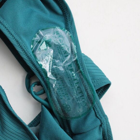 Damsel Amanda Green Ribbed High Leg Bikini Bottom Size Medium NWT - Picture 3 of 6